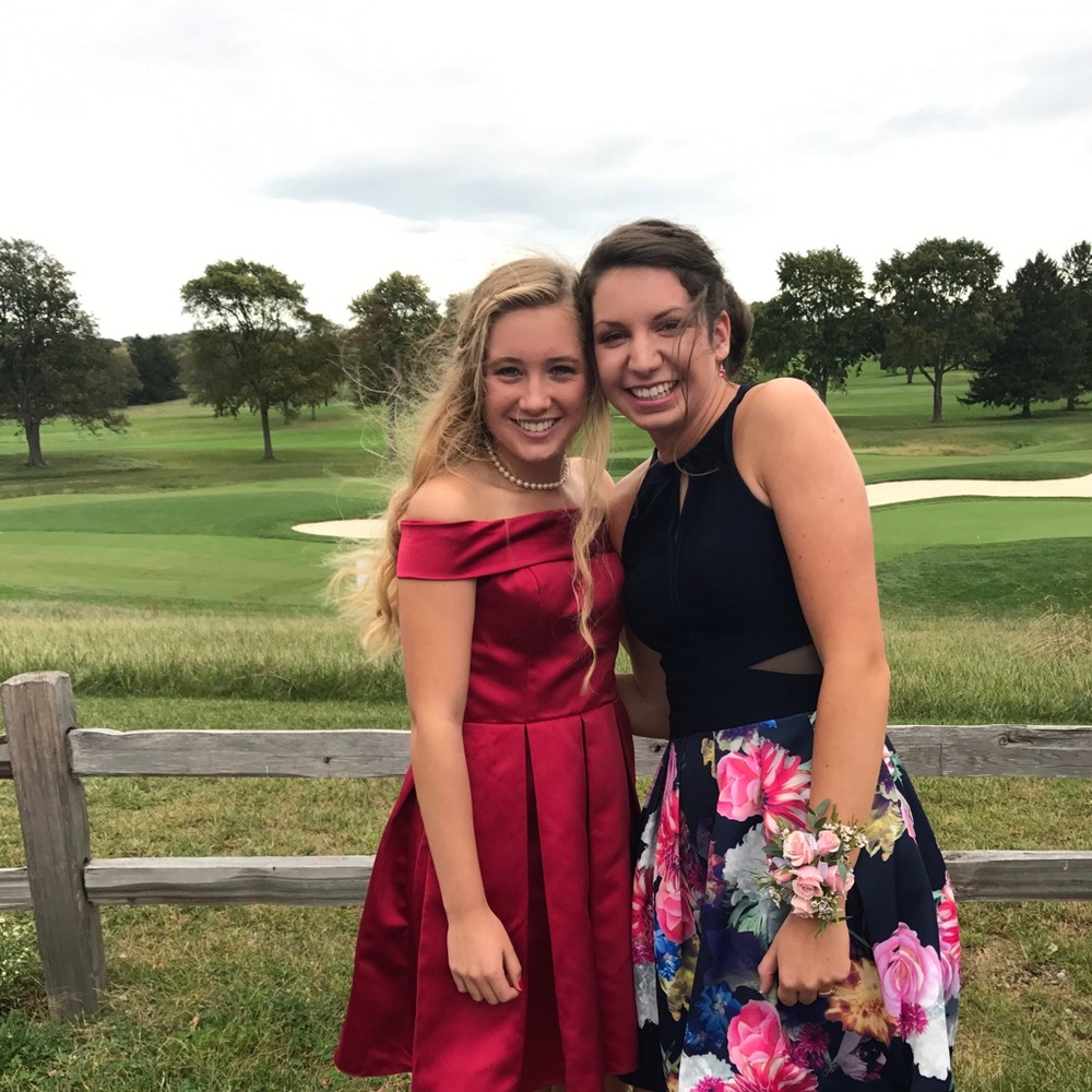 Formal sleeveless dress (red)
